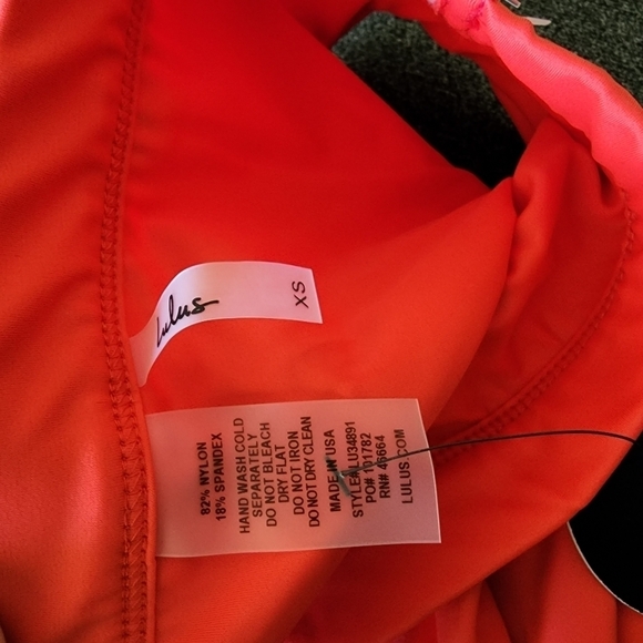 Lulu's Red High Waisted High Leg Bikini Bottoms Summer - Picture 4 of 4